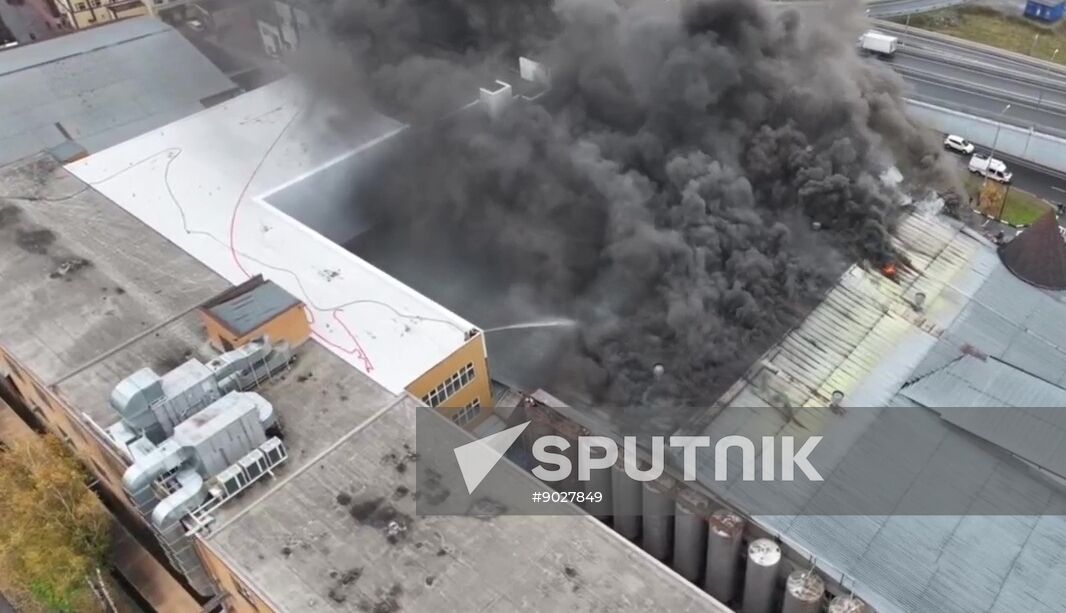 Russia Motor Oil Workshop Fire