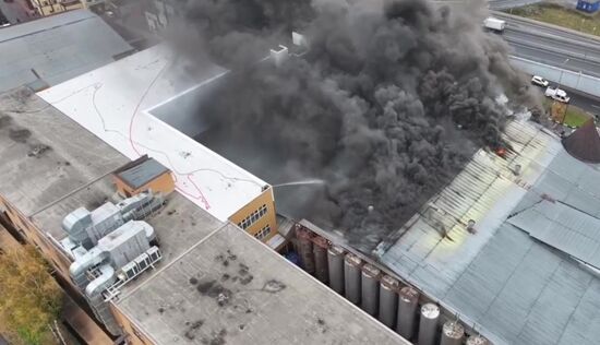 Russia Motor Oil Workshop Fire