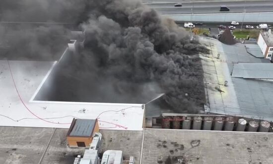 Russia Motor Oil Workshop Fire