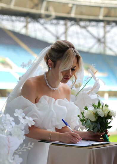 Russia Stadium Wedding