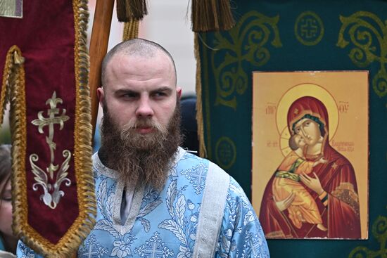 Russia Religion Kazan Icon Procession