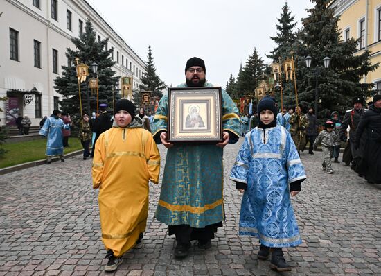 Russia Religion Kazan Icon Procession