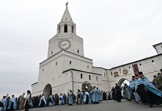Russia Religion Kazan Icon Procession