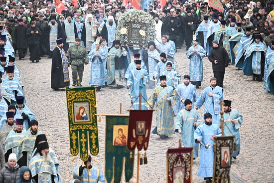 Russia Religion Kazan Icon Procession