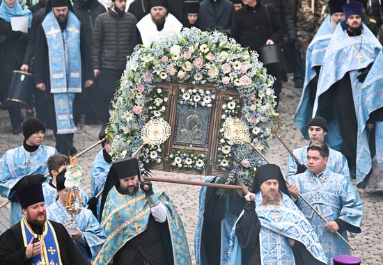 Russia Religion Kazan Icon Procession