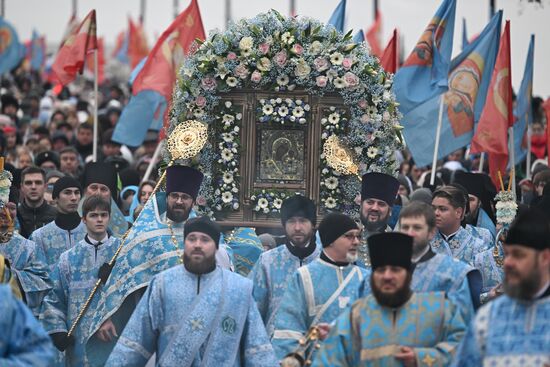 Russia Religion Kazan Icon Procession