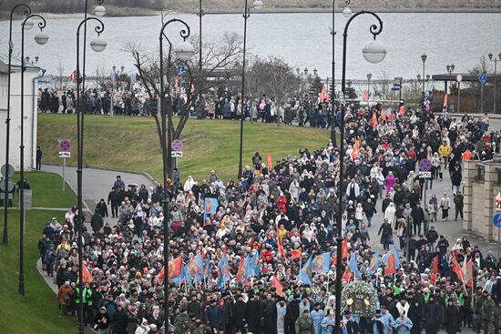Russia Religion Kazan Icon Procession