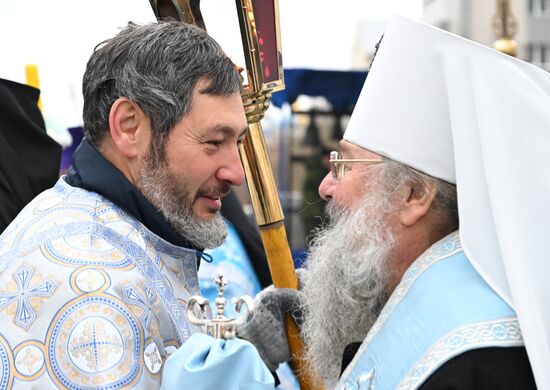 Russia Religion Kazan Icon Procession