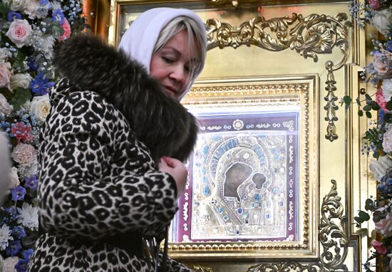 Russia Religion Kazan Icon Procession