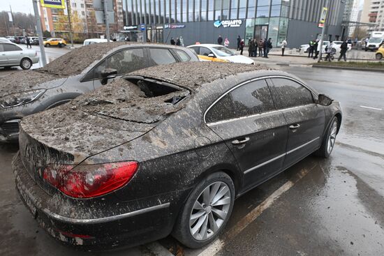 Russia Ice Complex Pillar Collapse