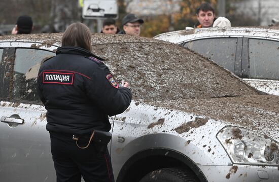 Russia Ice Complex Pillar Collapse