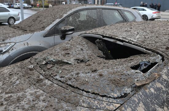Russia Ice Complex Pillar Collapse