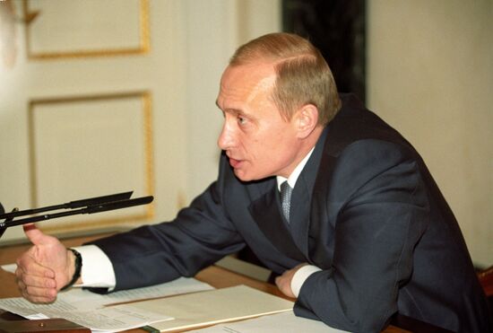 Russian President Vladimir Putin during Security Council meeting