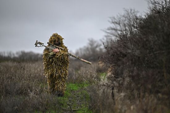 Russia Ukraine Military Operation Snipers Training