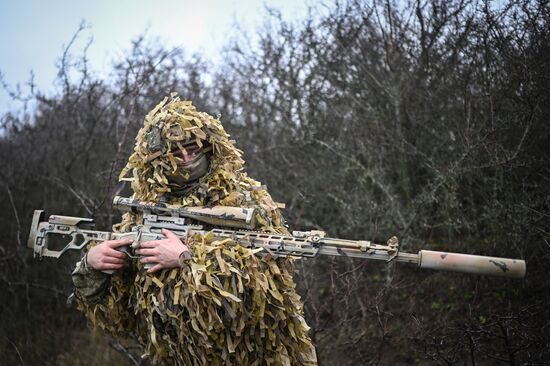 Russia Ukraine Military Operation Snipers Training