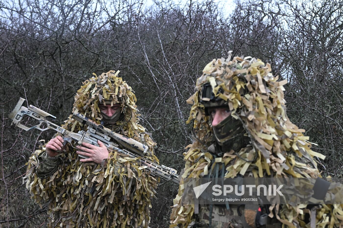Russia Ukraine Military Operation Snipers Training