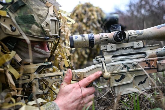 Russia Ukraine Military Operation Snipers Training