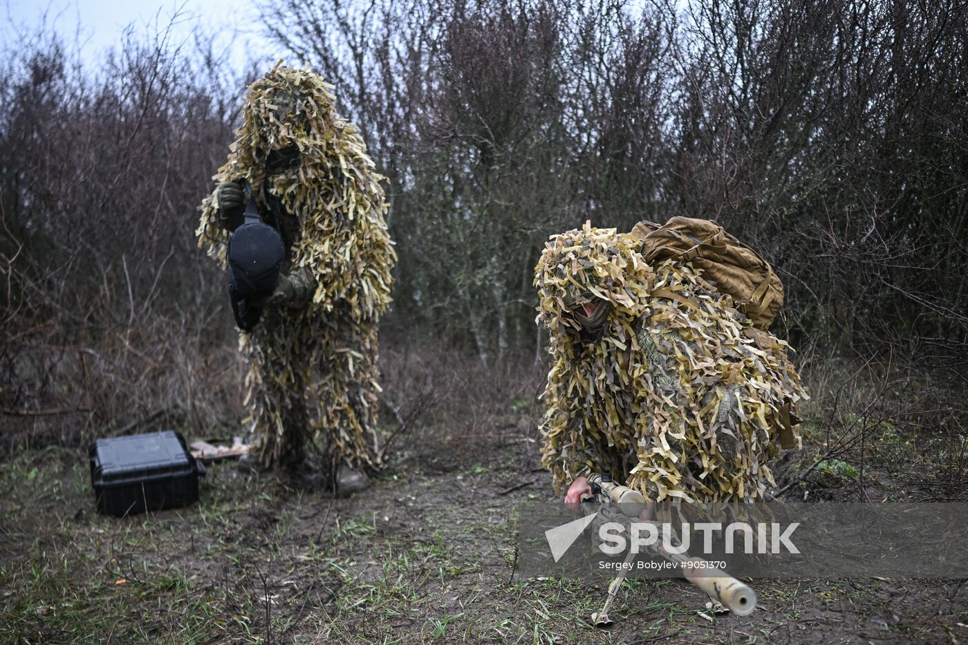 Russia Ukraine Military Operation Snipers Training