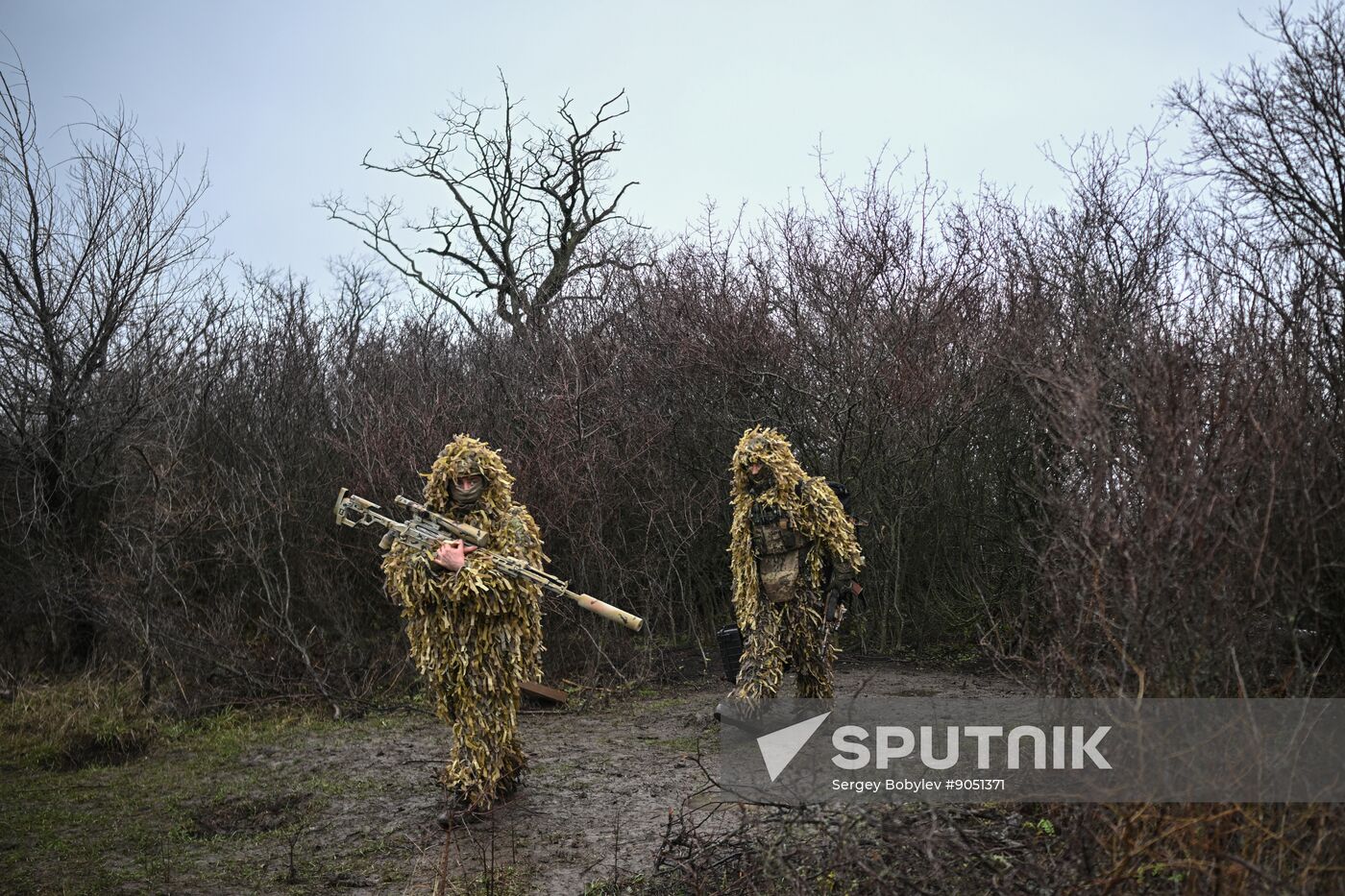 Russia Ukraine Military Operation Snipers Training