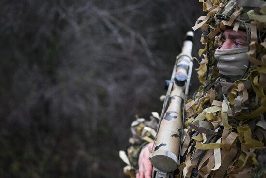 Russia Ukraine Military Operation Snipers Training