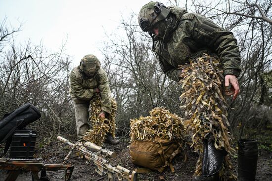Russia Ukraine Military Operation Snipers Training