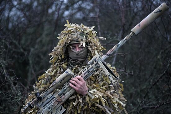 Russia Ukraine Military Operation Snipers Training
