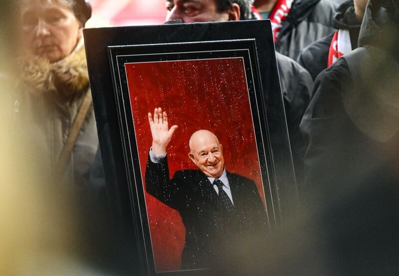A portrait of Soviet and Russian football striker and coach Nikita Simonyan, who died at the age of 99 on November 24, is displayed during a farewell ceremony before his funeral at the Lukoil Arena in Moscow, Russia. A four-time Soviet Union champion, Simonyan played for Spartak Moscow, winning the USSR Cup twice and becoming the club's all-time top scorer with 160 goals. In 1956, he earned an Olympic gold medal as part of the Soviet national team at the Melbourne Games. Russia Olympic Football Champion Simonyan Death