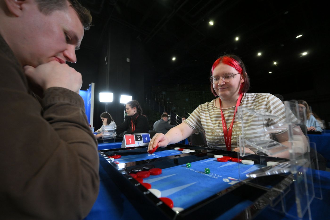2025 Young Scientists Congress. Roscongress Backgammon Cup. Mind Sports Lounge, atrium of the Atom Hall