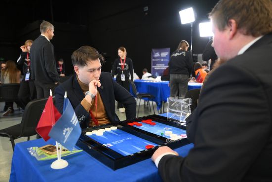 2025 Young Scientists Congress. Roscongress Backgammon Cup. Mind Sports Lounge, atrium of the Atom Hall