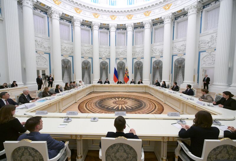 November 28, 2025. President of Russia Vladimir Putin during his meeting with participants of the 5th Congress of Young Scientists. President Vladimir Putin meets with Young Scientists Congress participants