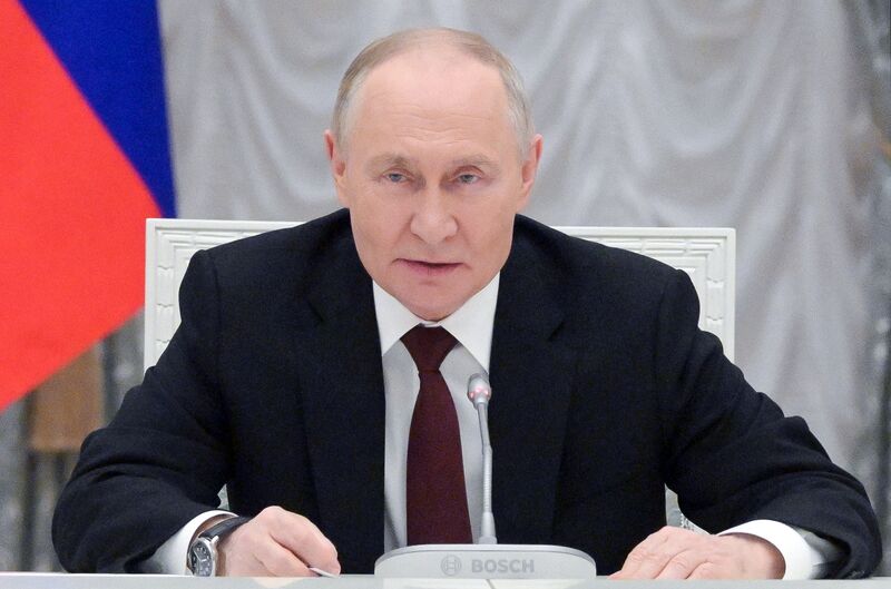 November 28, 2025. President of Russia Vladimir Putin during his meeting with participants of the 5th Congress of Young Scientists. President Vladimir Putin meets with Young Scientists Congress participants