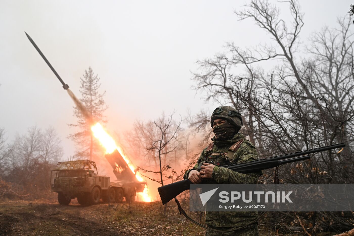 Russia Ukraine Military Operation Uragan Artillery Unit