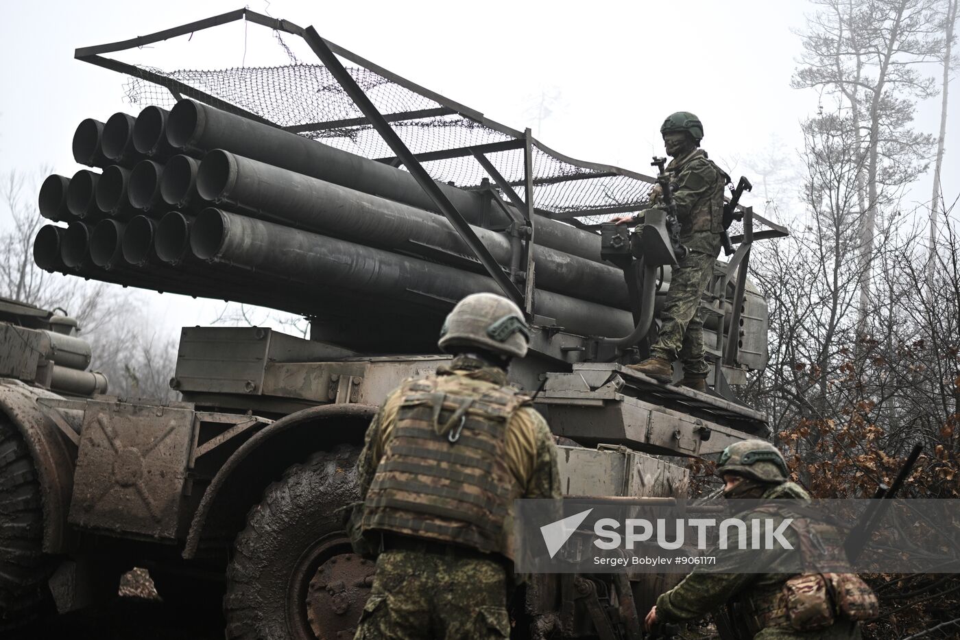 Russia Ukraine Military Operation Uragan Artillery Unit
