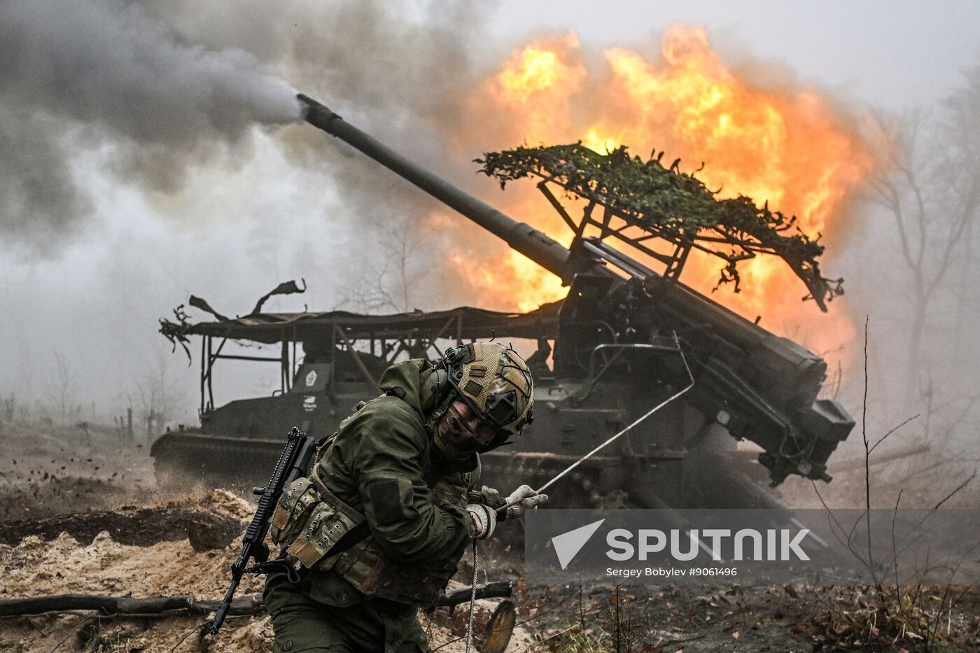 Russia Ukraine Military Operation Giatsint-S Artillery Unit