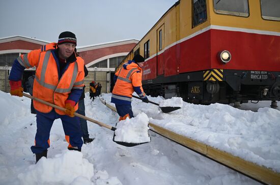 Russia Moscow Metro Snow Plowing