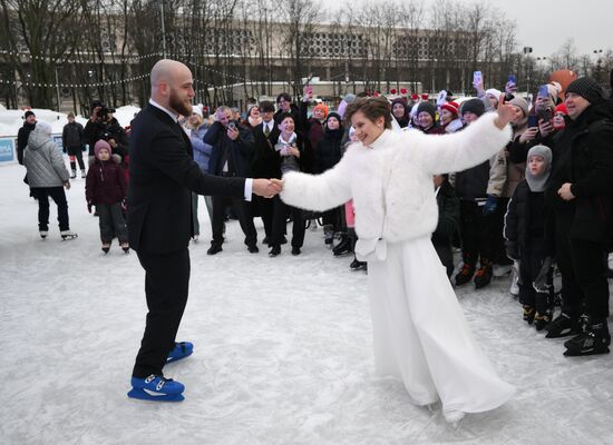 Russia Skating Rink Wedding