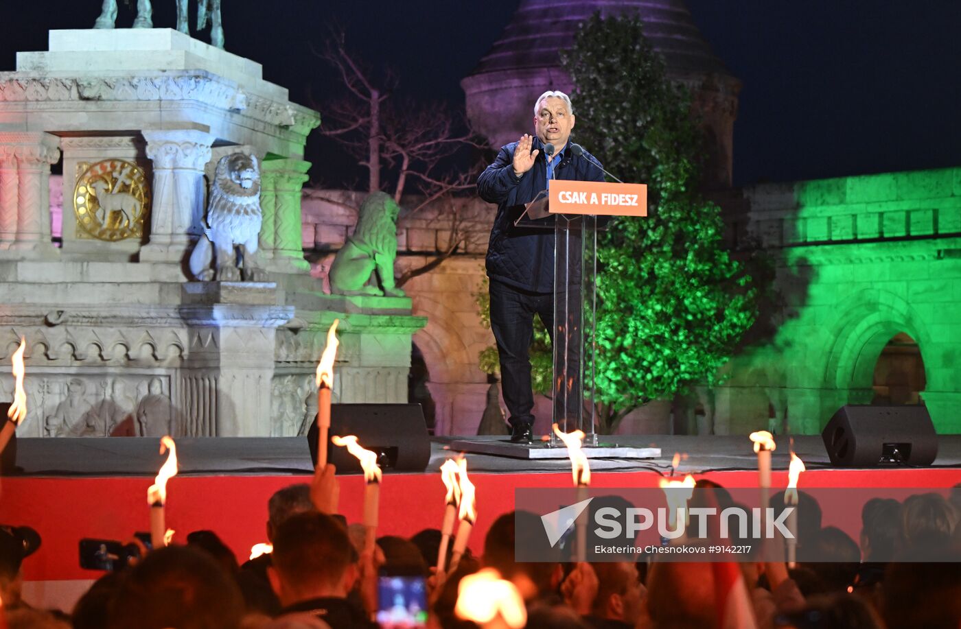Hungary Parliamentary Election Orban Rally