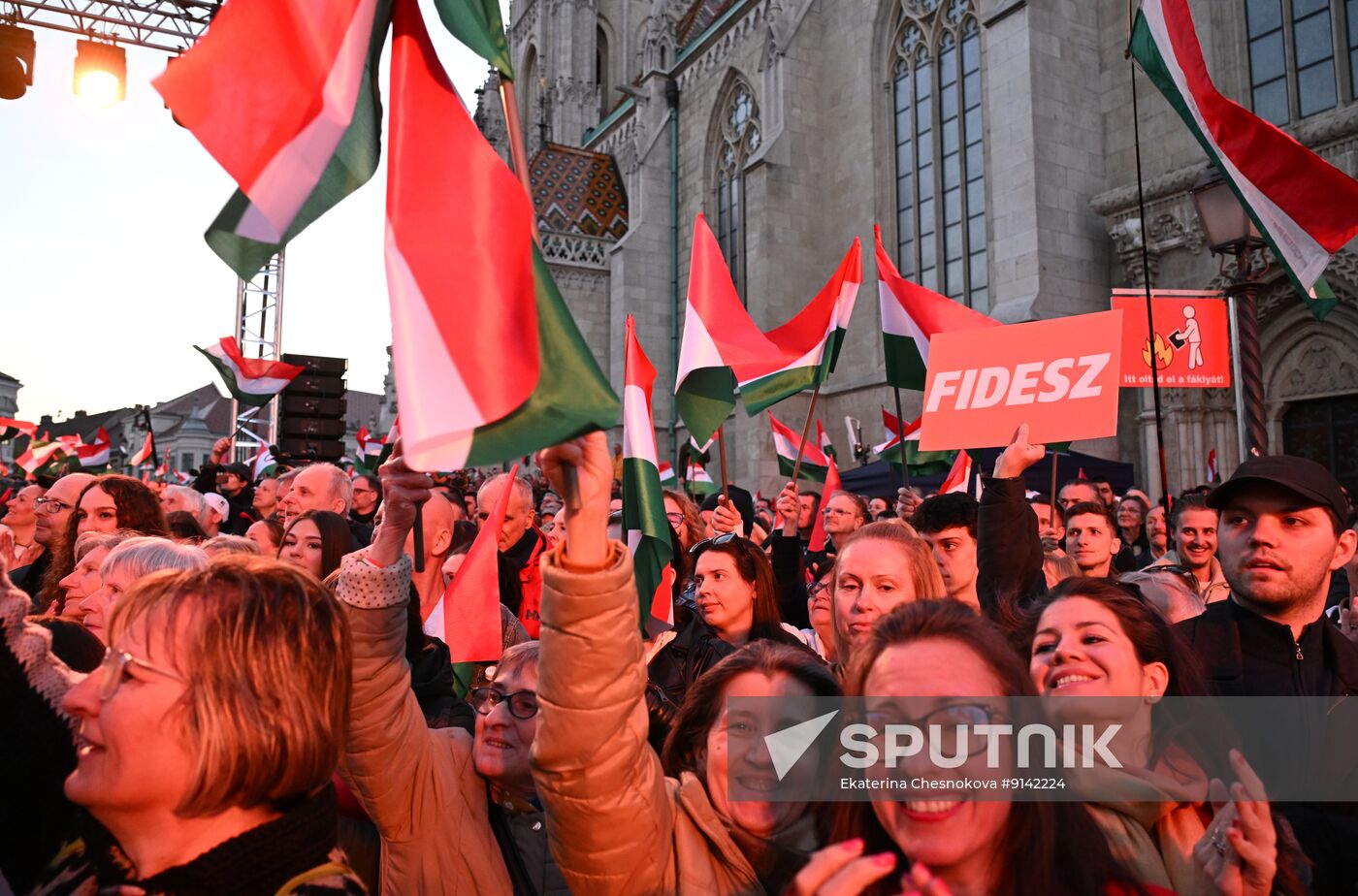 Hungary Parliamentary Election Orban Rally