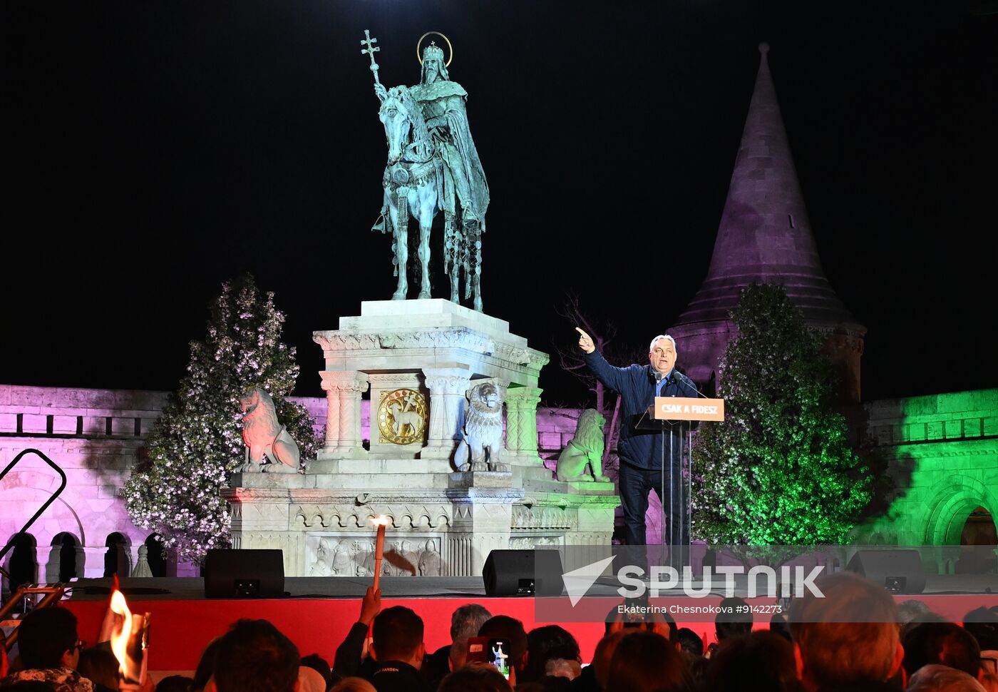 Hungary Parliamentary Election Orban Rally