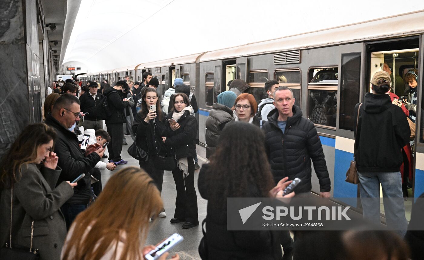 Russia Moscow Metro Train Services Suspension