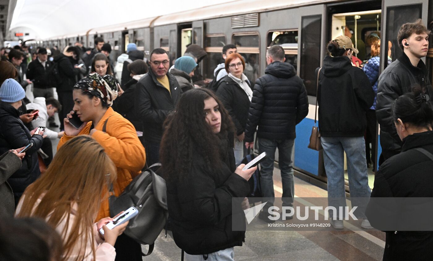 Russia Moscow Metro Train Services Suspension