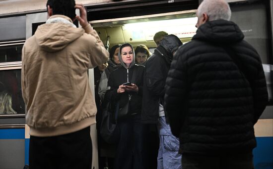 Russia Moscow Metro Train Services Suspension