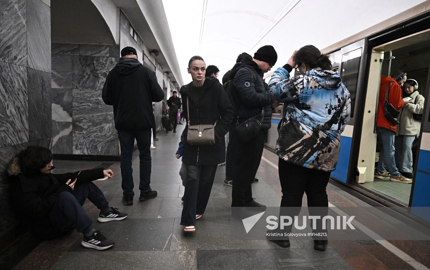 Russia Moscow Metro Train Services Suspension