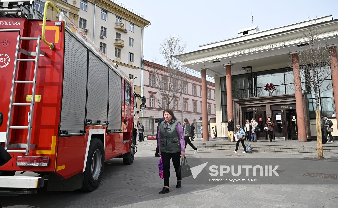 Russia Moscow Metro Train Services Suspension