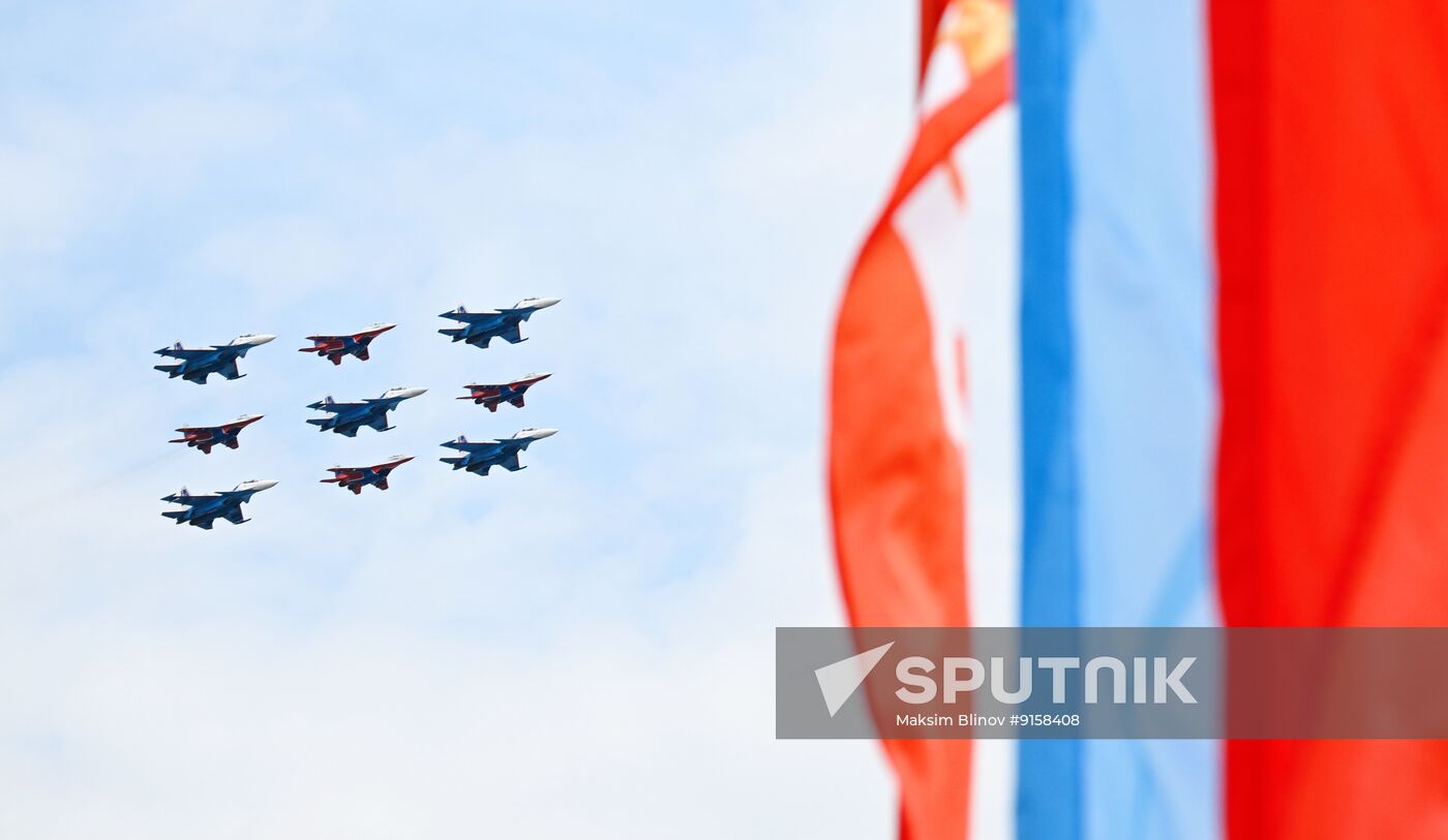 Russia WWII Victory Parade Aerial Rehearsal