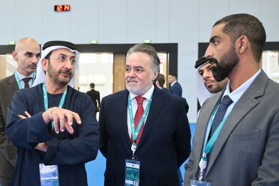 The 17th International Economic Forum Russia-Islamic World: KAZANFORUM 2026. Second left: Abdullah Ahmed Mohammed Al Saleh, UAE Undersecretary of Economy and Tourism. Location: Russia, Republic of Tatarstan, Kazan. Author: Yuri Kochetkov/Sputnik. KAZANFORUM 2026