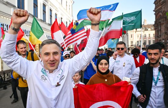 KAZANFORUM 2026. Procession of participants of the International Chefs' Cup