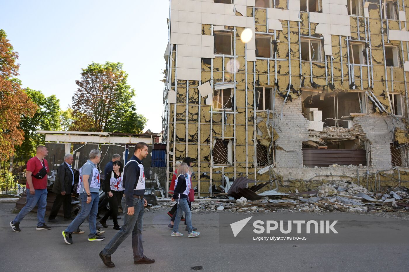 Russia Ukraine LPR Drone Attack Red Cross
