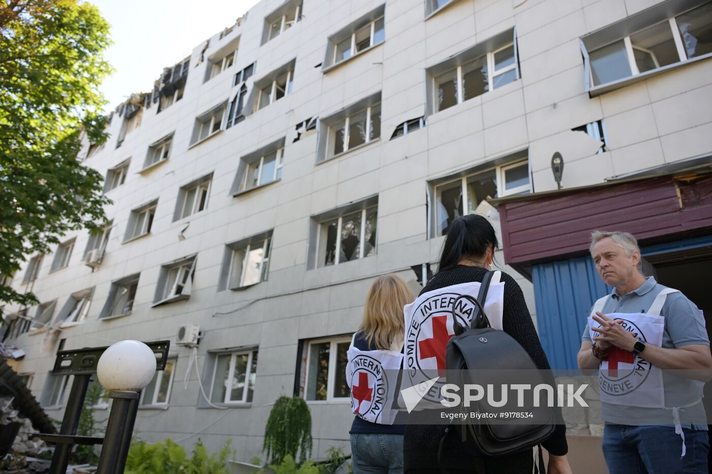 Russia Ukraine LPR Drone Attack Red Cross