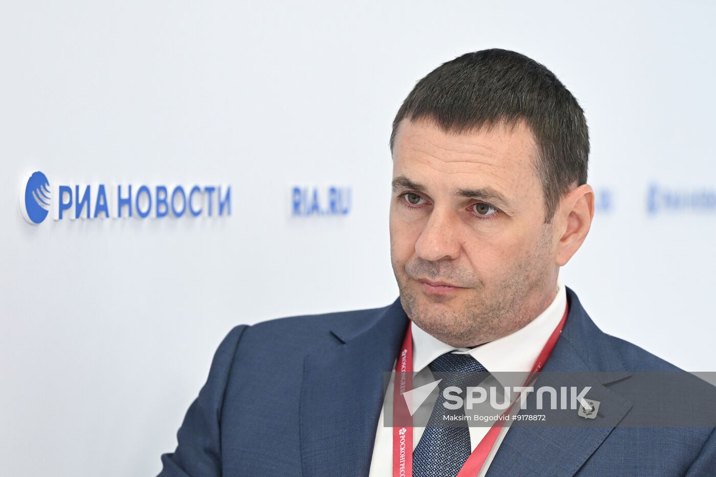 SPIEF-2026. RIA Novosti stand and Sputnik Radio studio